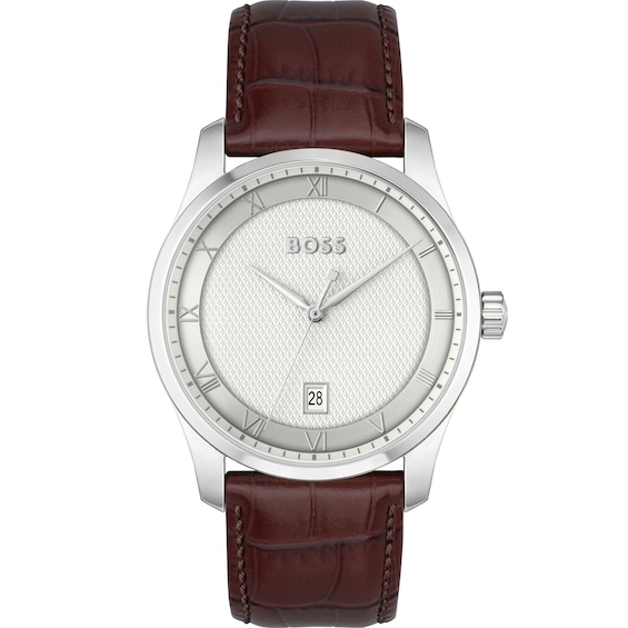 BOSS Principle Men’s Brown Leather Strap Watch