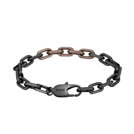 BOSS GQ Kane Black IP Stainless Steel Chain Bracelet