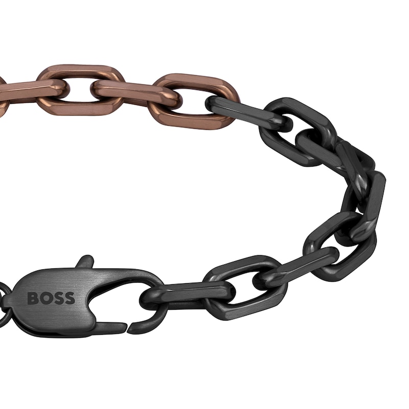 BOSS Kane Black IP Stainless Steel Chain Bracelet
