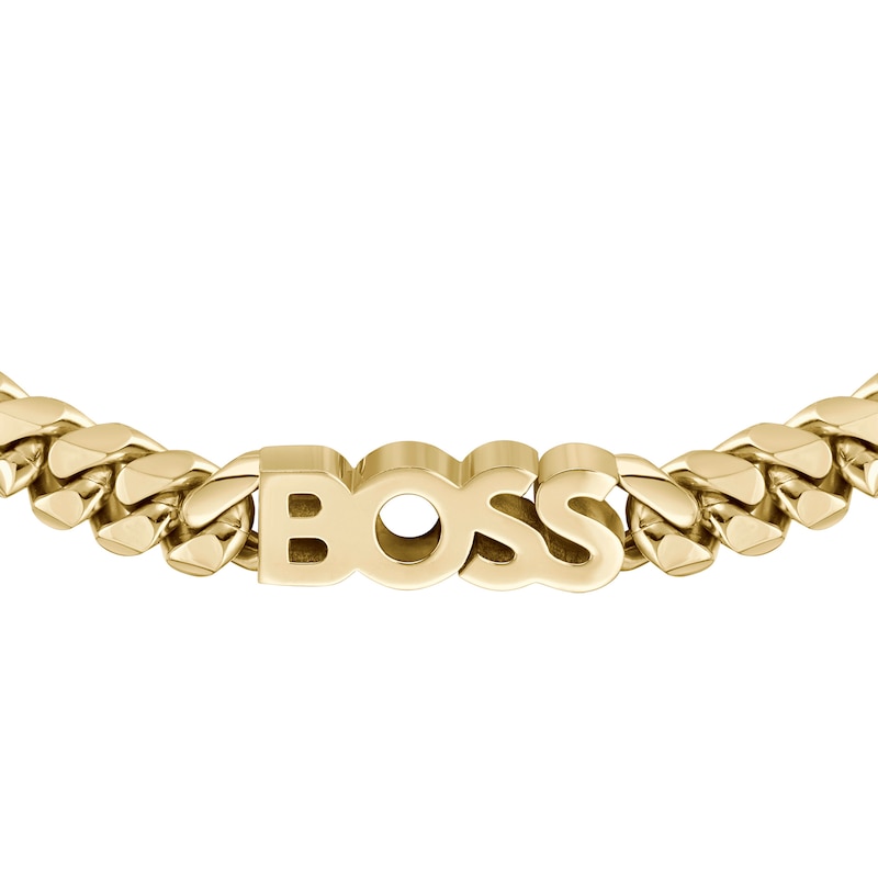 BOSS Kassy Men's Gold Plated Stainless Steel Chain Bracelet