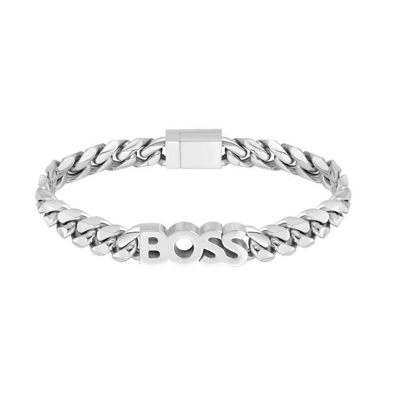 Main Image 1 of BOSS Kassy Men's Polished Stainless Steel Chain Bracelet