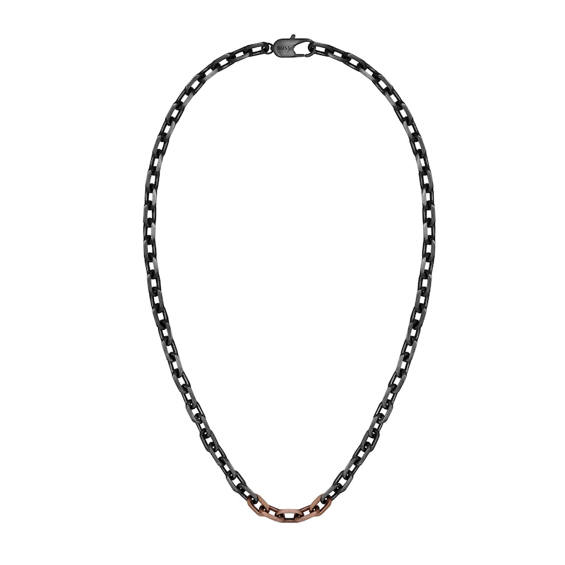 BOSS Kane Black IP Stainless Steel Chain Necklace