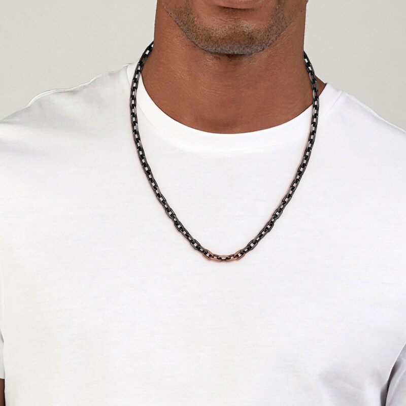 BOSS Kane Black IP Stainless Steel Chain Necklace