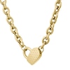 Thumbnail Image 0 of BOSS Dinya Yellow Gold IP Chain Padlock Heart Necklace