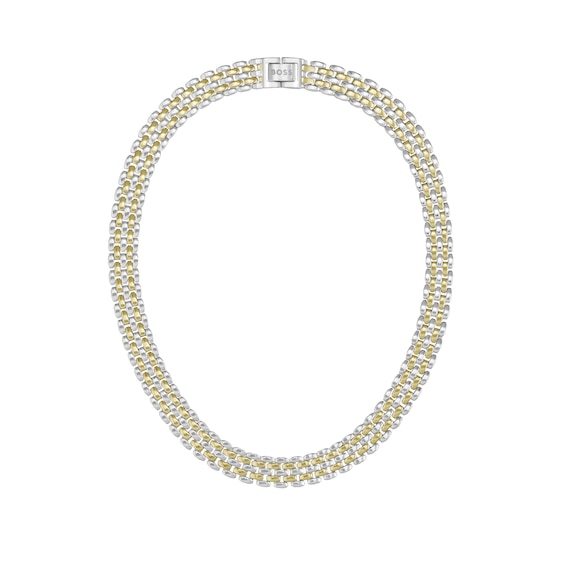 Women's Boss Isla Two Tone Ip Steel Multi Link Chain Necklace
