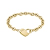 Thumbnail Image 0 of BOSS Dinya Yellow Gold IP Chain Padlock Heart Bracelet