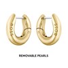 Thumbnail Image 1 of BOSS Leah Gold IP Freshwater Pearl Huggie Drop Earrings