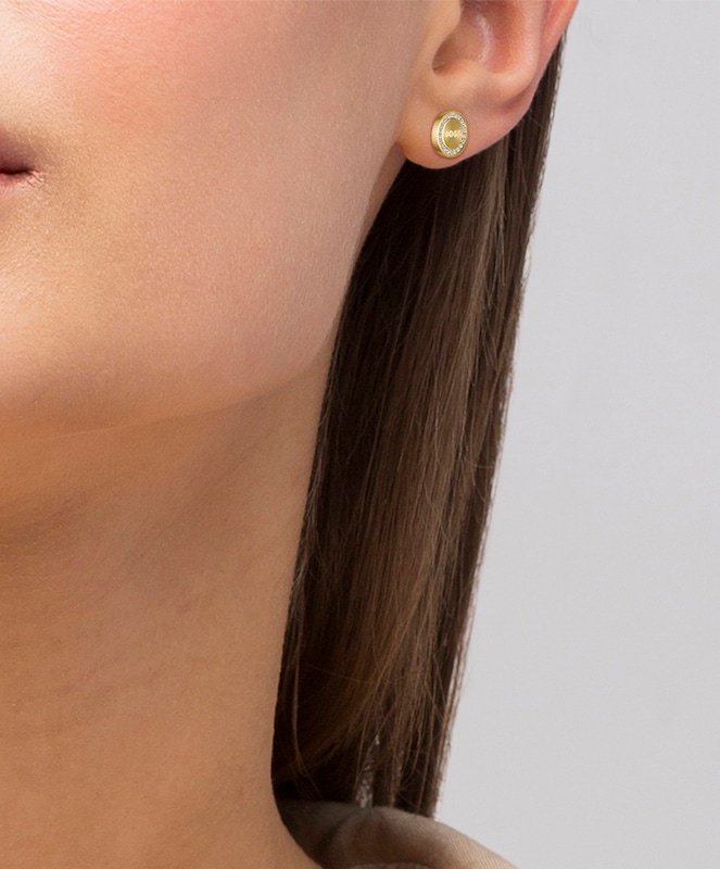 BOSS Iona Gold-Tone Crystal Stud Earrings