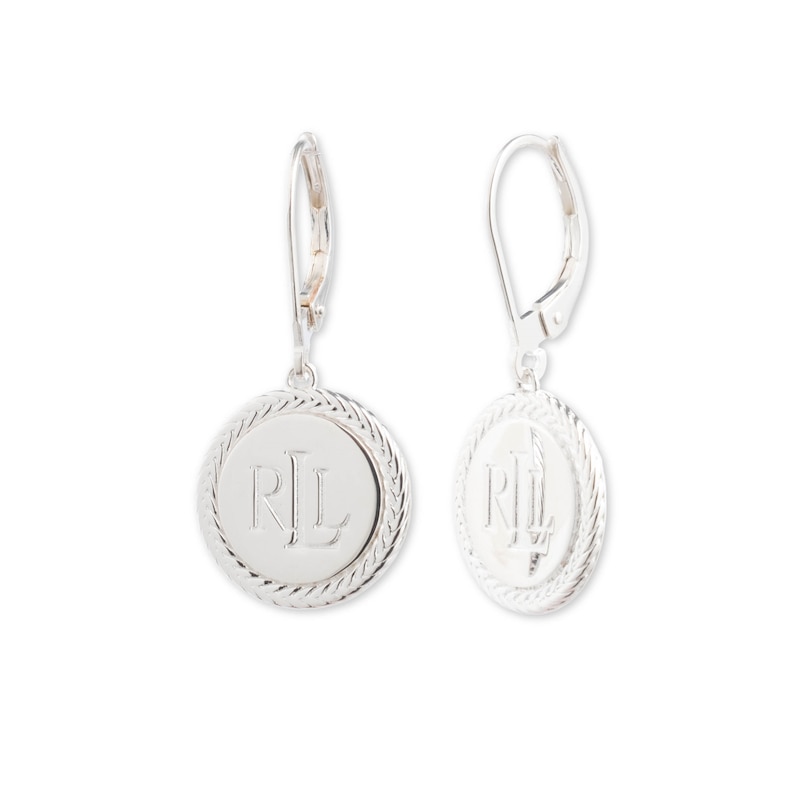 Lauren Ralph Lauren Sterling Silver Logo Drop Earrings