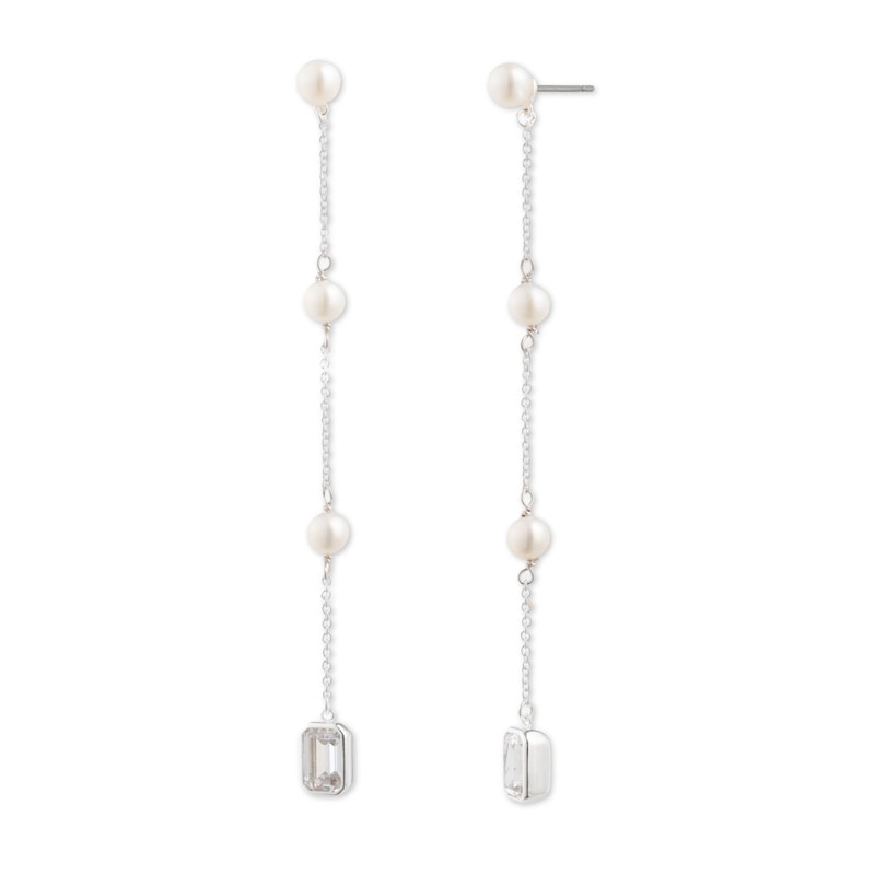 Lauren Ralph Lauren Sterling Silver Cubic Zirconia & Pearl Drop Stud Earrings