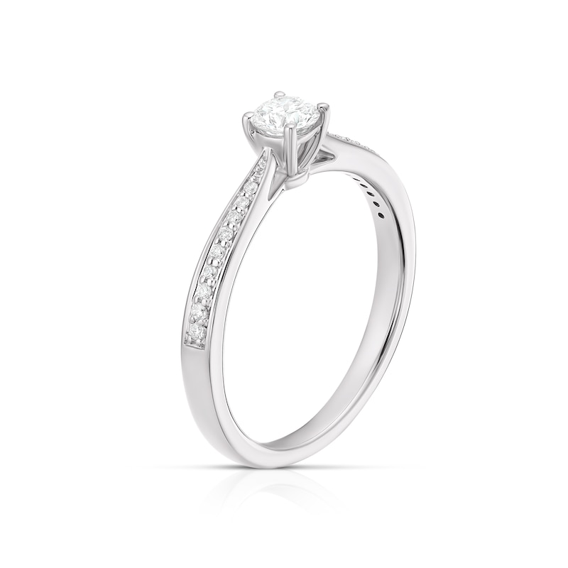 Main Image 2 of Engagement Ring 9ct White Gold 0.33ct Diamond Solitaire Claw Set Ring