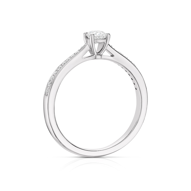 Main Image 3 of Engagement Ring 9ct White Gold 0.33ct Diamond Solitaire Claw Set Ring