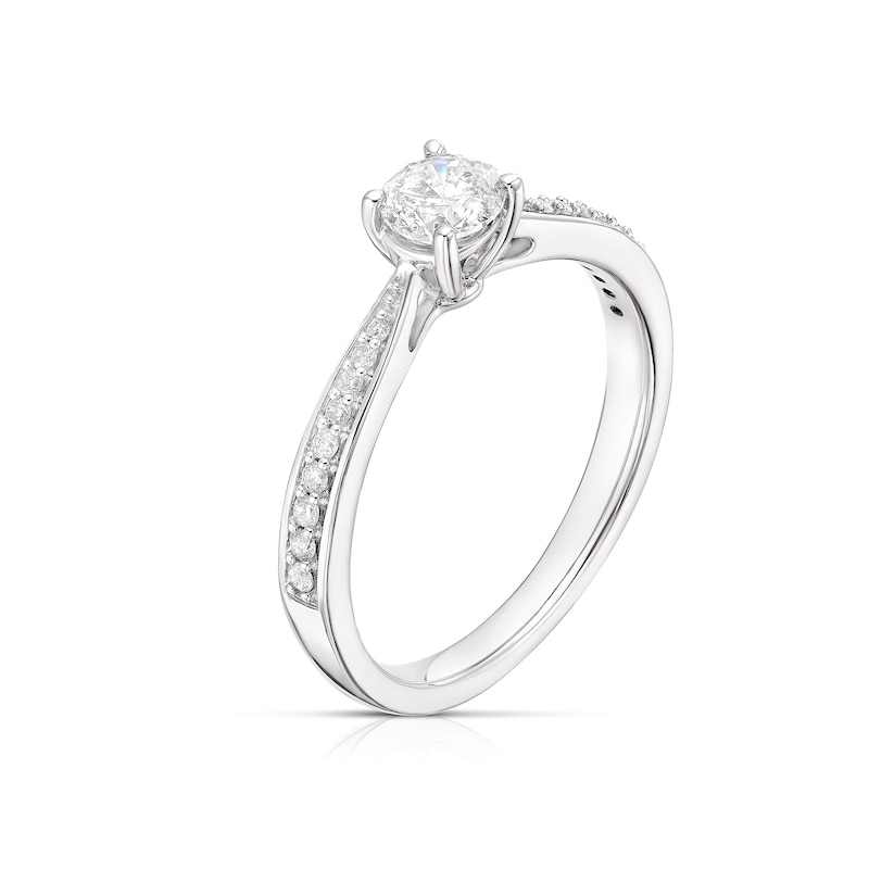 9ct White Gold 0.50ct Diamond Claw Set Solitaire Ring