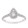 Thumbnail Image 1 of 9ct White Gold 0.50ct Diamond Pear Shape Halo Cluster Ring