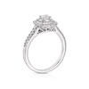 Thumbnail Image 2 of Platinum 0.50ct Diamond Cushion Cut Cluster Ring