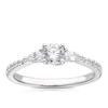 Thumbnail Image 1 of 18ct White Gold & Platinum 0.66ct Diamond Round & Pear Cut Solitaire Ring