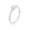 Thumbnail Image 2 of 18ct White Gold & Platinum 0.66ct Diamond Round & Pear Cut Solitaire Ring