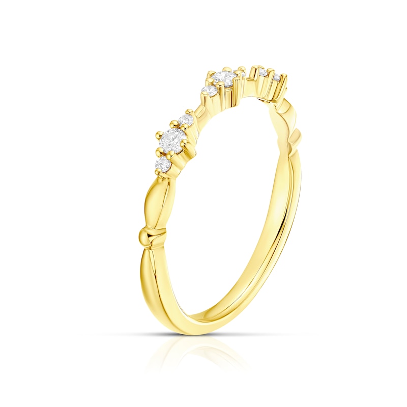 9ct Yellow Gold 0.14ct Diamond Claw Set Trio Eternity Ring