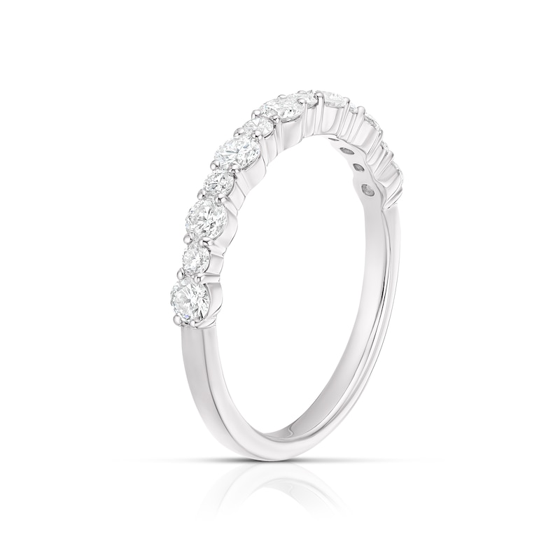 Platinum 0.50ct Diamond Round Cut Half Eternity Ring