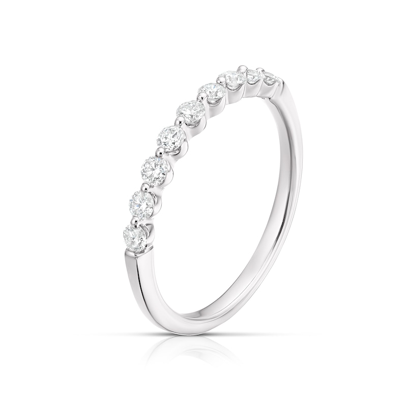 9ct White Gold 0.33ct Diamond Claw Set Half Eternity Ring