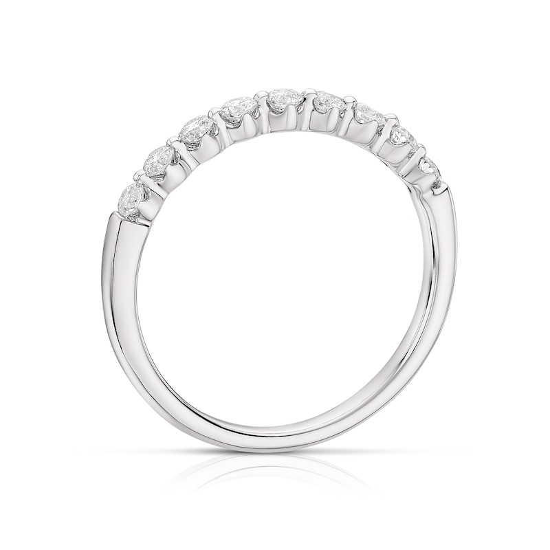 9ct White Gold 0.33ct Diamond Claw Set Half Eternity Ring