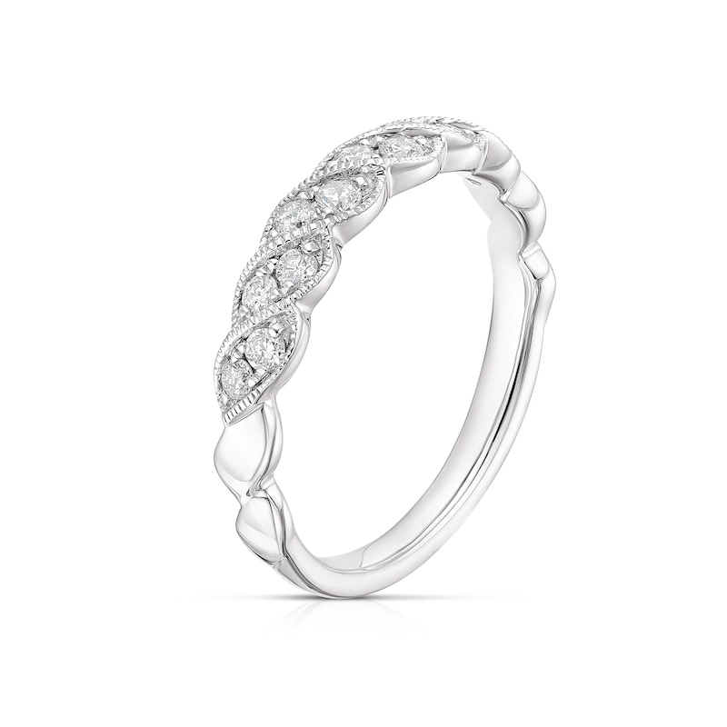 9ct White Gold 0.26ct Diamond Twist Eternity Ring