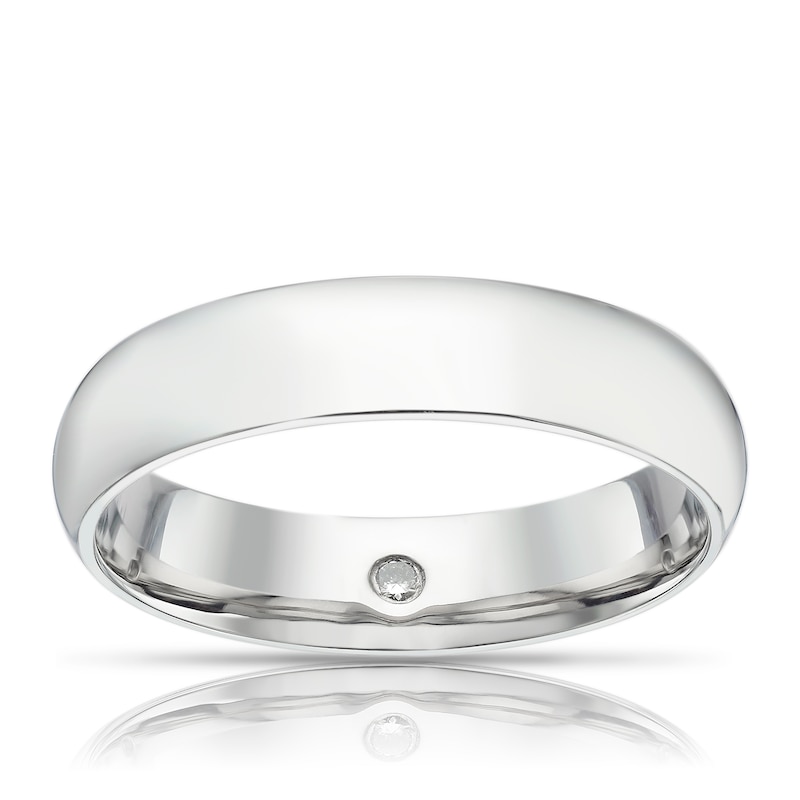 Origin Platinum Diamond 5mm Comfort Fit Wedding Band