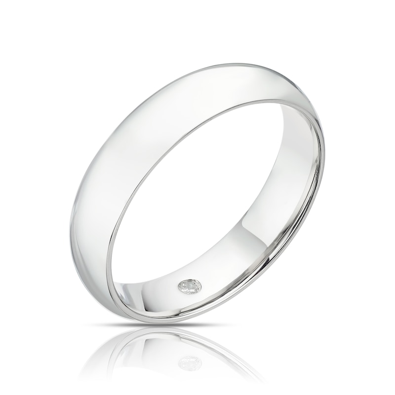 Origin Platinum Diamond 5mm Comfort Fit Wedding Band