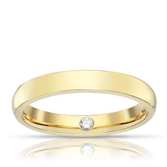 Origin 18ct Yellow Gold & Diamond 3mm Comfort Fit Wedding Band
