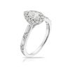 Thumbnail Image 1 of Platinum 0.75ct Diamond Pear & Baguette Cut Halo Cluster Ring