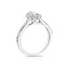 Thumbnail Image 2 of Platinum 0.75ct Diamond Pear & Baguette Cut Halo Cluster Ring