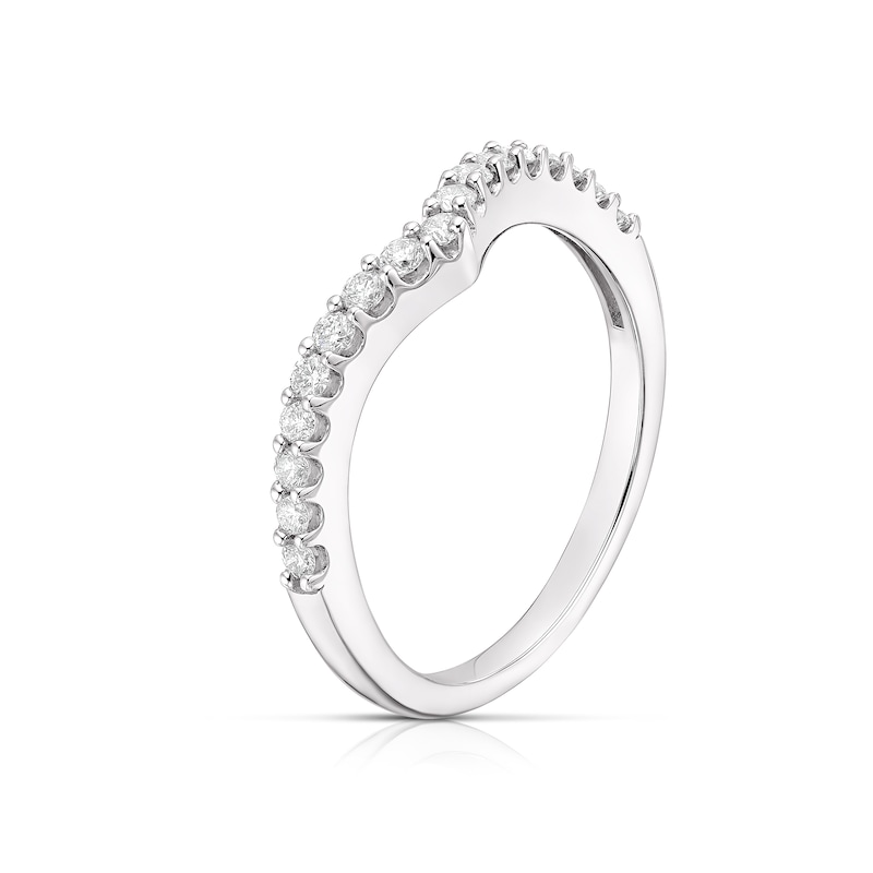 18ct White Gold 0.25ct Diamond Wave Shaped Ring