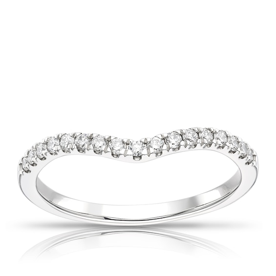 Platinum 0.20ct Diamond Claw Set Shaped Ring