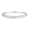 Thumbnail Image 0 of Sterling Silver 0.20ct Diamond Knot Crossover Bangle