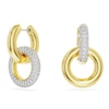Thumbnail Image 0 of Swarovski Dextera Gold-Tone & White Crystal Asymmetrical Hoop Earrings