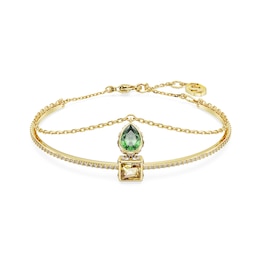 Swarovski Stilla Gold Tone & Green Crystal Bracelet