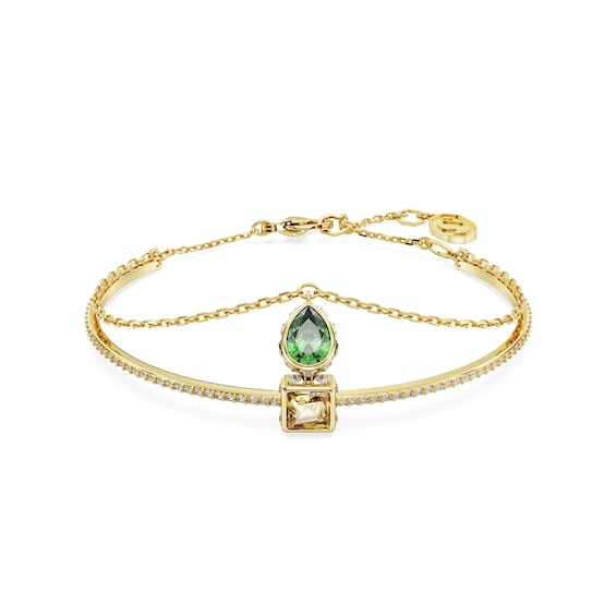 Swarovski Stilla Gold Tone & Green Crystal Bracelet