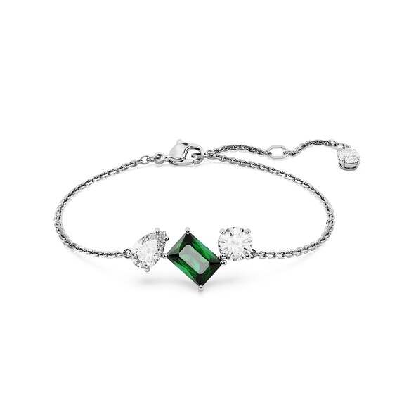 Swarovski Mesmera Silver Tone and Green Crystal Bracelet