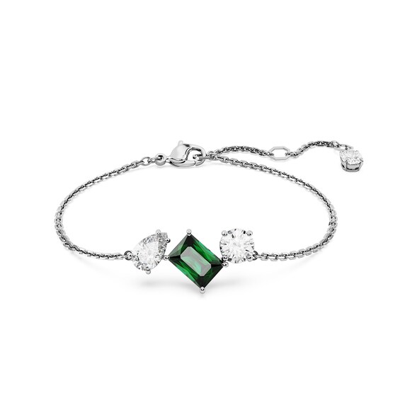 Swarovski Mesmera Silver Tone & Green Crystal Bracelet