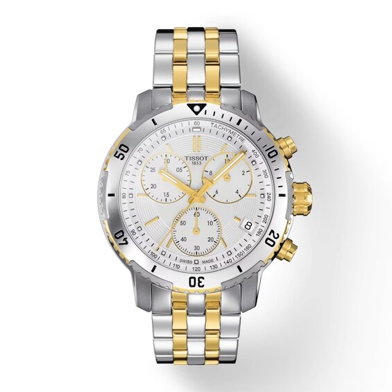 Tissot PRS 200 Men’s White Dial & Two-Tone Bracelet Watch
