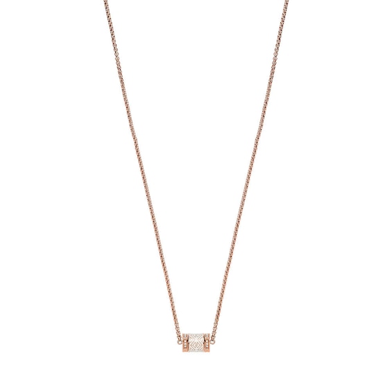 Emporio Armani Rose Gold Tone Stainless Steel Pendant Neckla