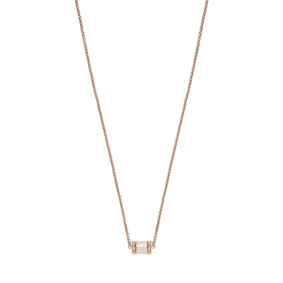 Emporio Armani Rose Gold-Tone Stainless Steel Pendant Necklace