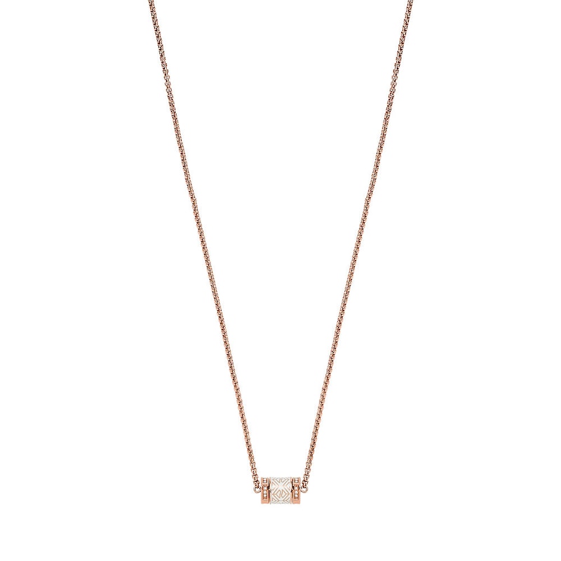 Emporio Armani Rose Gold-Tone Stainless Steel Pendant Necklace