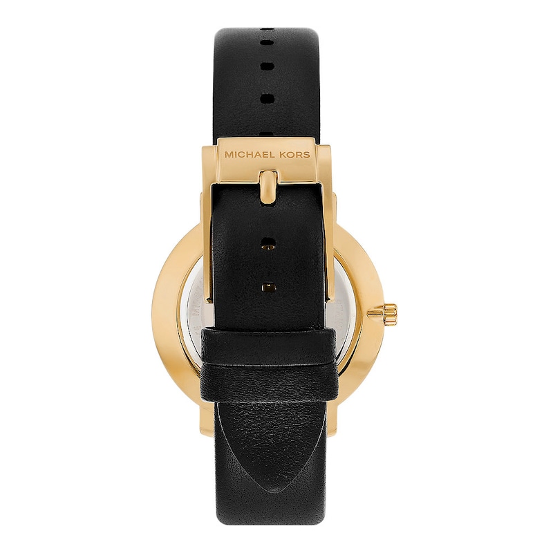 Michael Kors Pyper Leather Strap Watch, Gold-Tone Bracelet & Earring Giftset