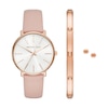 Thumbnail Image 1 of Michael Kors Pyper Leather Strap Watch, Rose Gold-Tone Bracelet & Earring Giftset