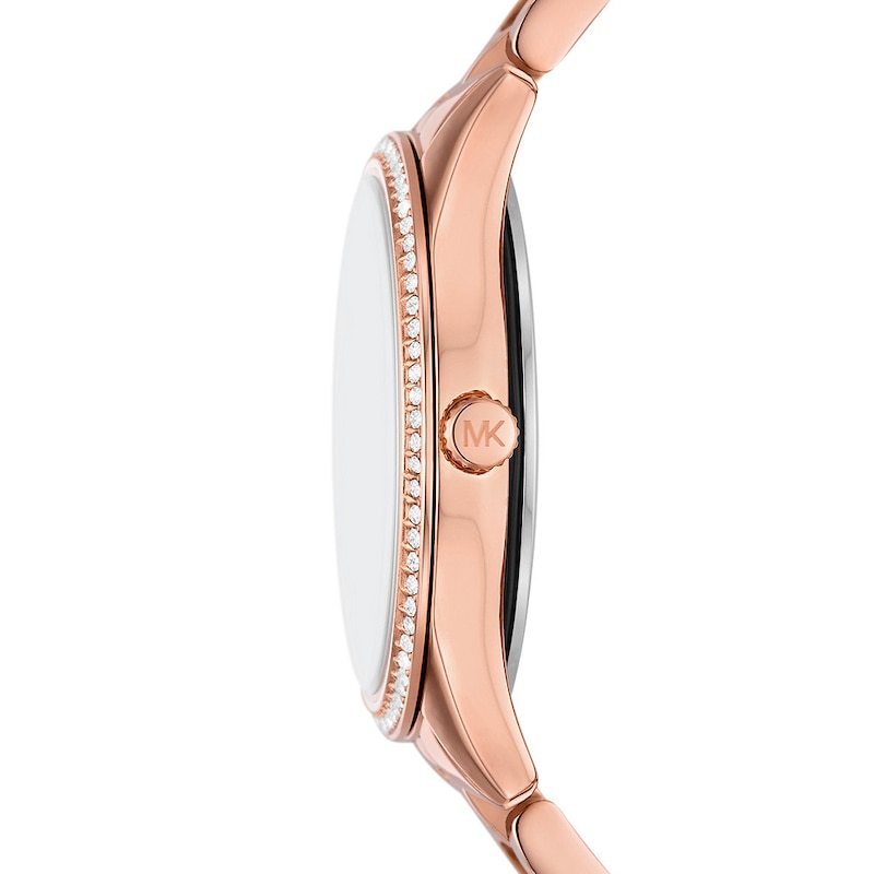 Michael Kors Lauryn Ladies' Crystal Rose-Tone Bracelet Watch | Ernest Jones