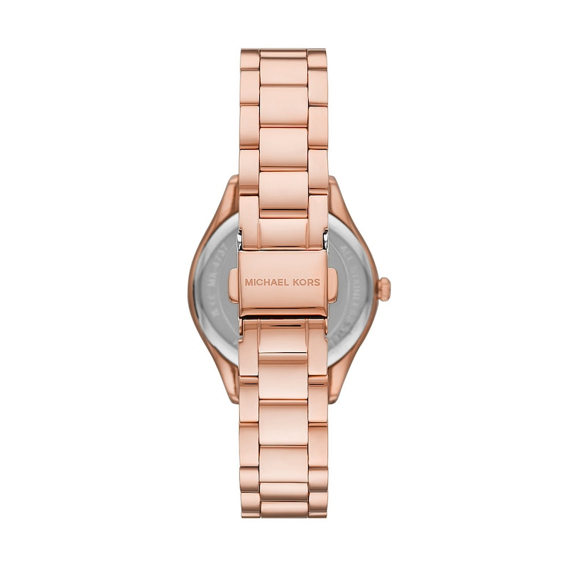 Michael Kors Lauryn Ladies' Crystal Rose-Tone Bracelet Watch