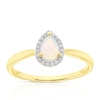 Thumbnail Image 0 of 9ct Yellow Gold Opal 0.05ct Diamond Pear Cut Halo Ring