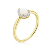 Thumbnail Image 1 of 9ct Yellow Gold Opal 0.05ct Diamond Pear Cut Halo Ring