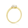 Thumbnail Image 2 of 9ct Yellow Gold Opal 0.05ct Diamond Pear Cut Halo Ring